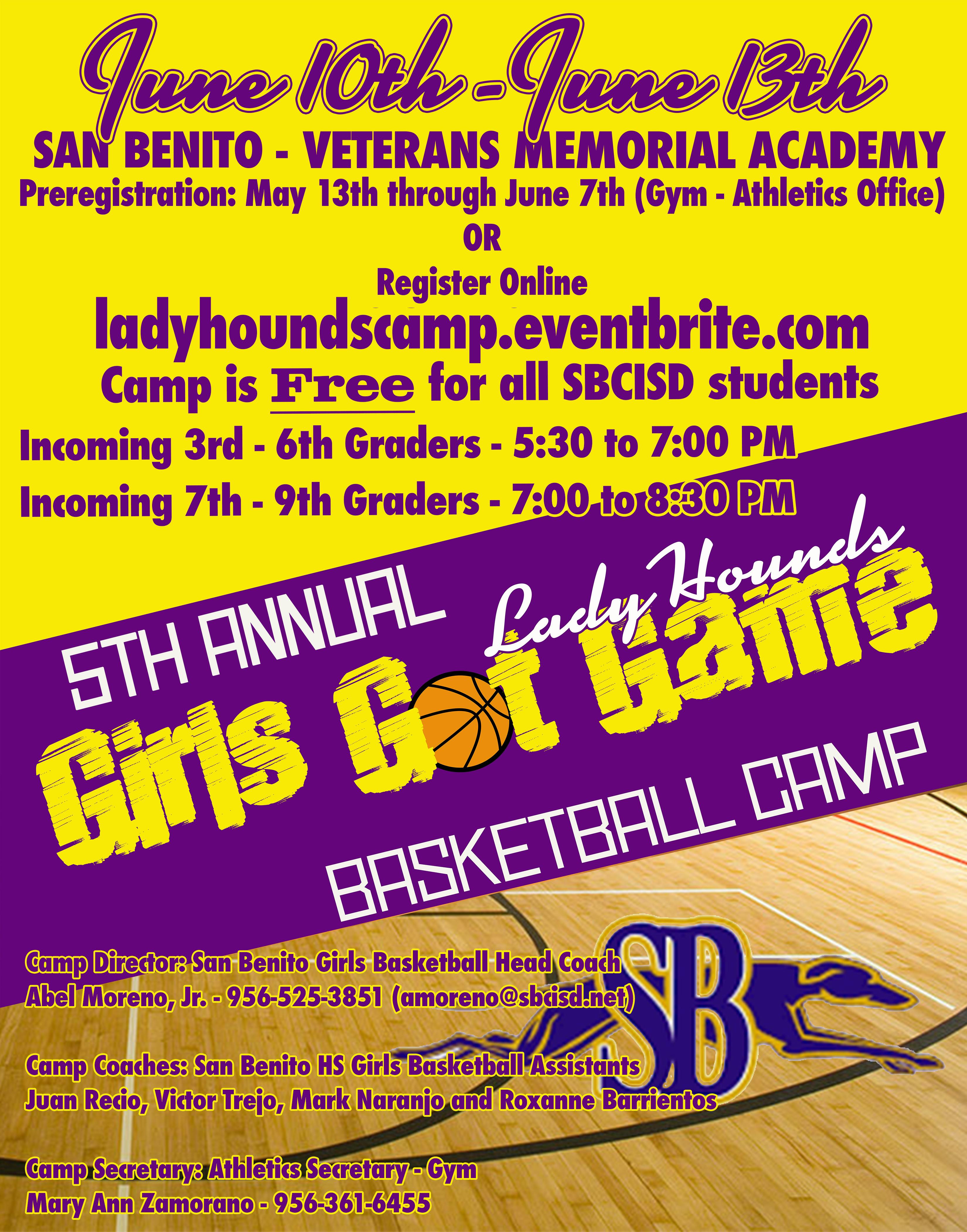 Girls Got Game Basketball Camp Flyer