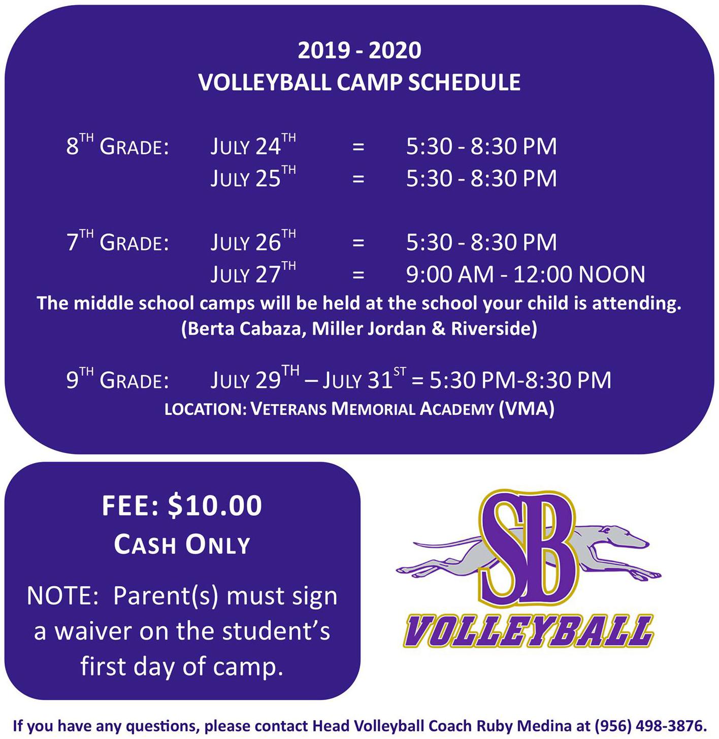 Volleyball Schedule