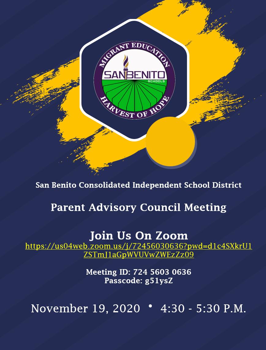 Parent Advisory Council Meeting